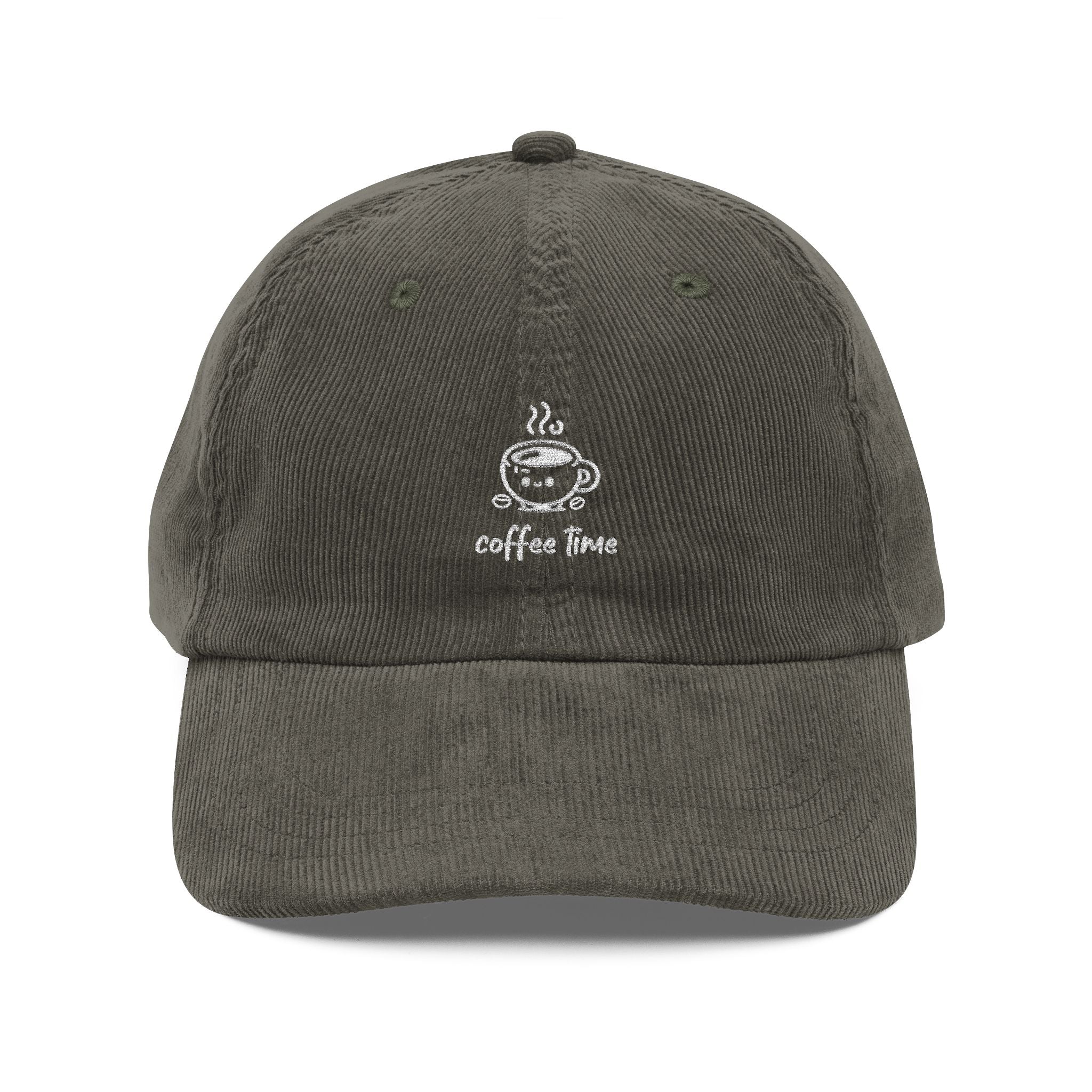 Vintage Corduroy Coffee Hat | Embroidered Cap | Retro Streetwear