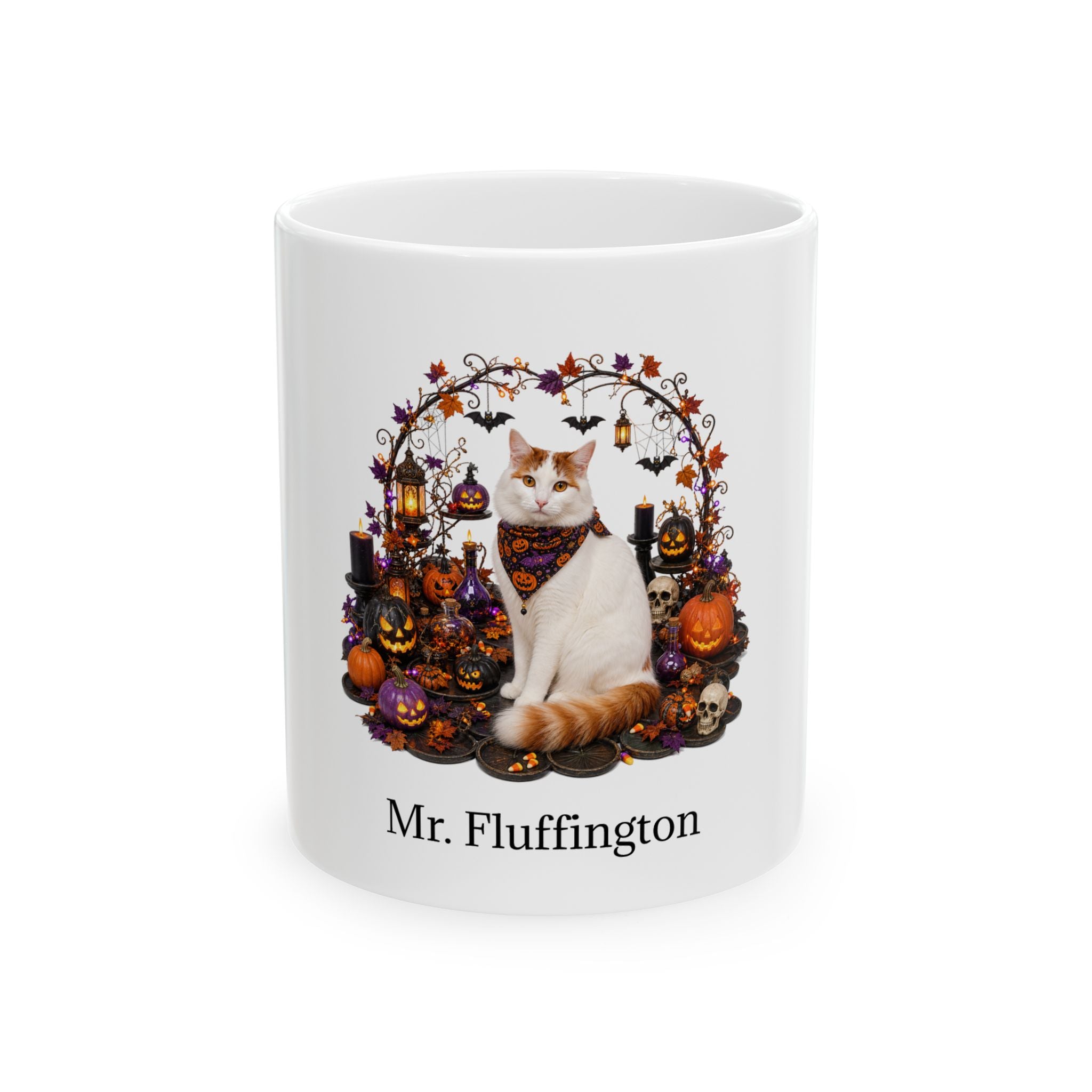 Personalized Turkish Van Cat Mug – Custom Pet Name Halloween Gift