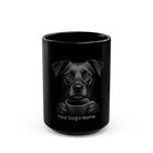 Personalized Kintamani black ceramic coffee mug with custom dog name