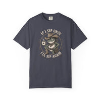 Coffee Frog T-Shirt — “If I Sip Once I’ll Sip Again” Retro Graphic Tee