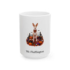 Personalized Ibizan Hound dog Halloween mug, 15oz white ceramic, with custom pet name on front