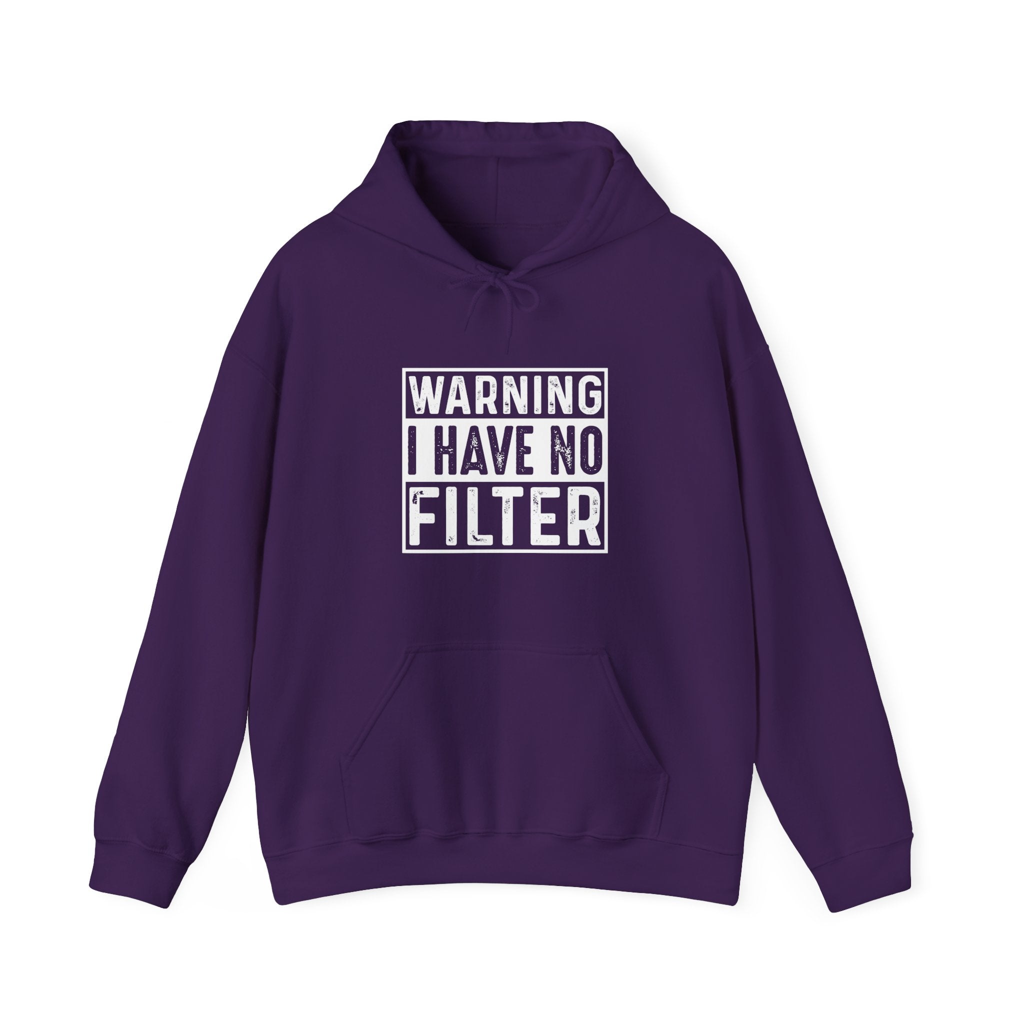 Warning I Have No Filter Hoodie | Bold Graphic Sweatshirt | Unisex Streetwear Gift
