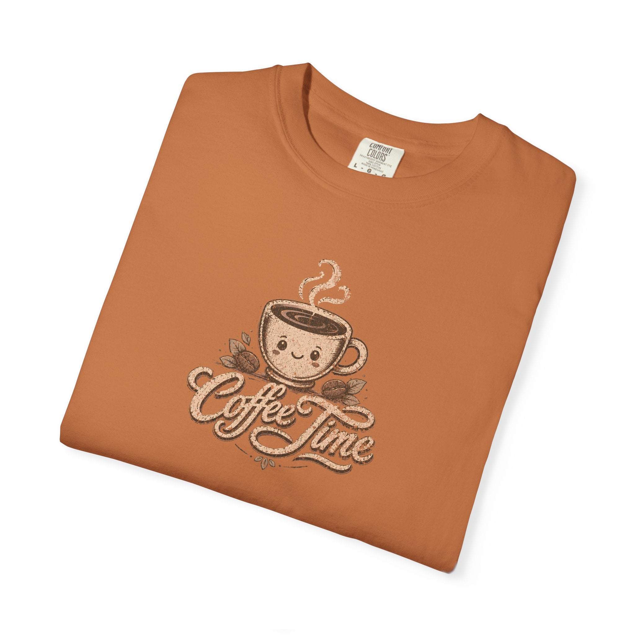 Vintage Coffee Time Heavyweight Cotton Graphic T-Shirt