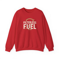 Filterless Fuel Funny Coffee Sweatshirt – Retro Unisex Fleece Crewneck