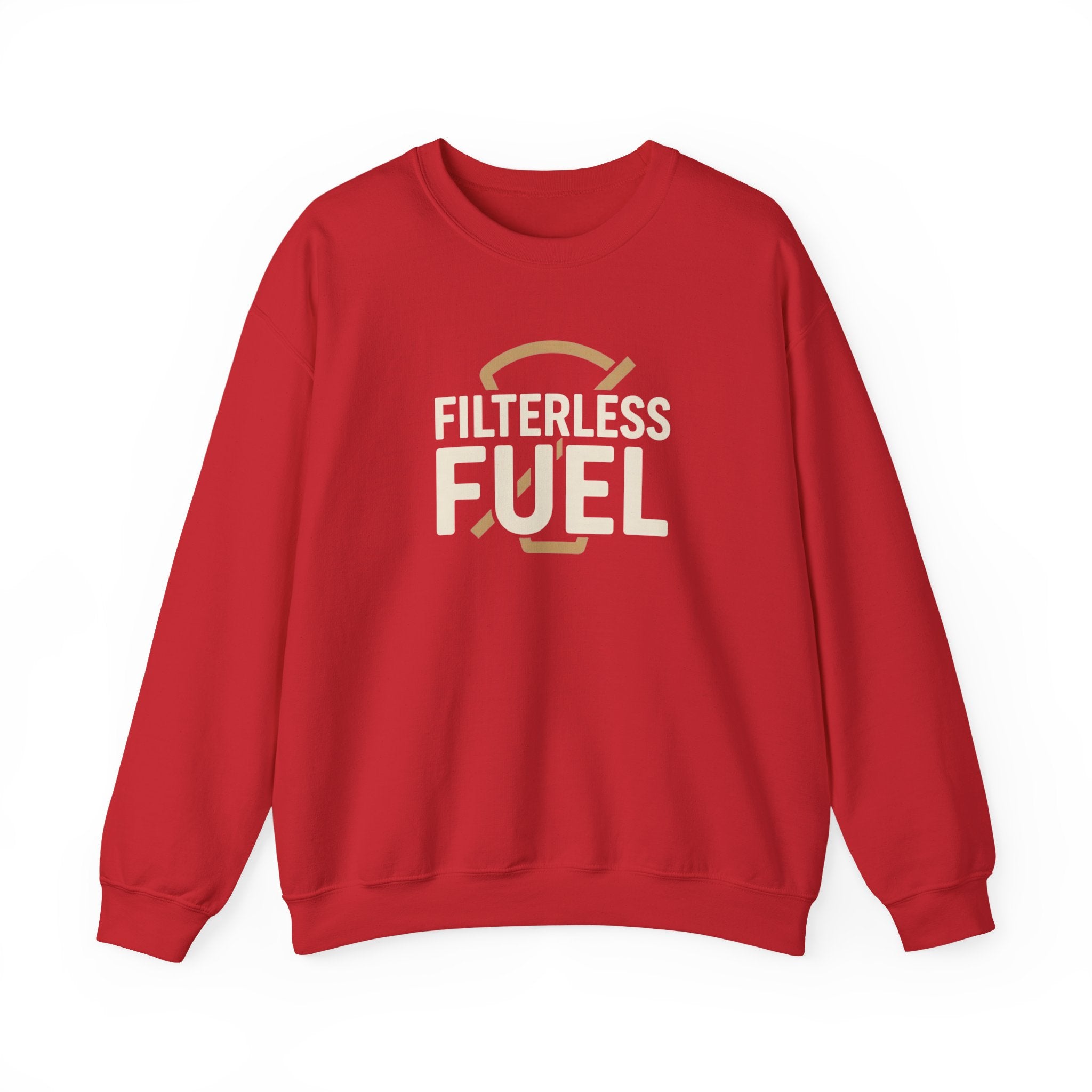 Filterless Fuel Funny Coffee Sweatshirt – Retro Unisex Fleece Crewneck