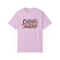 Catffinated & Dangerous Tee — Vintage Garment-Dyed Cat & Coffee T-Shirt