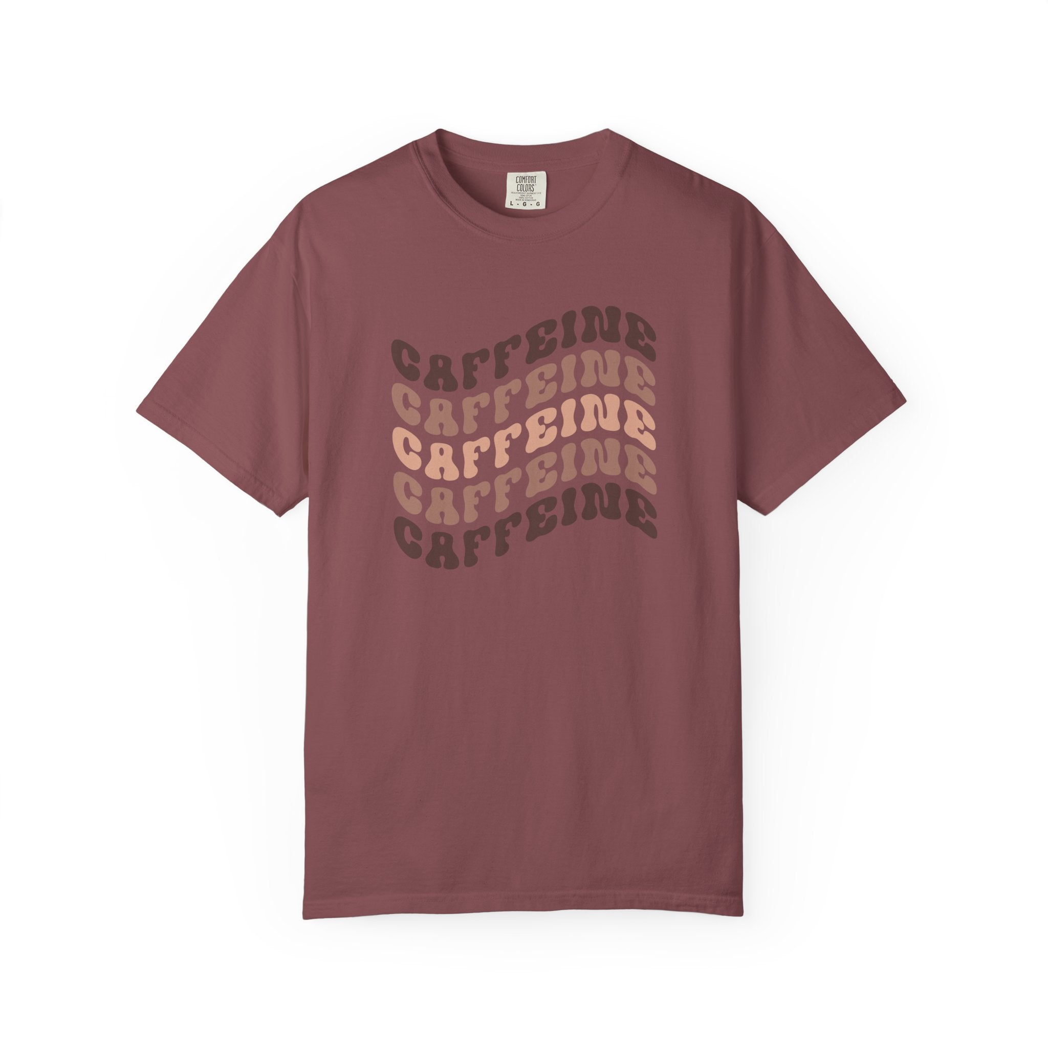 Caffeine Wave T-Shirt | Retro Caffeine Wave T-Shirt | Comfort Colors 1717 | Wavy Text Coffee Lover Gift