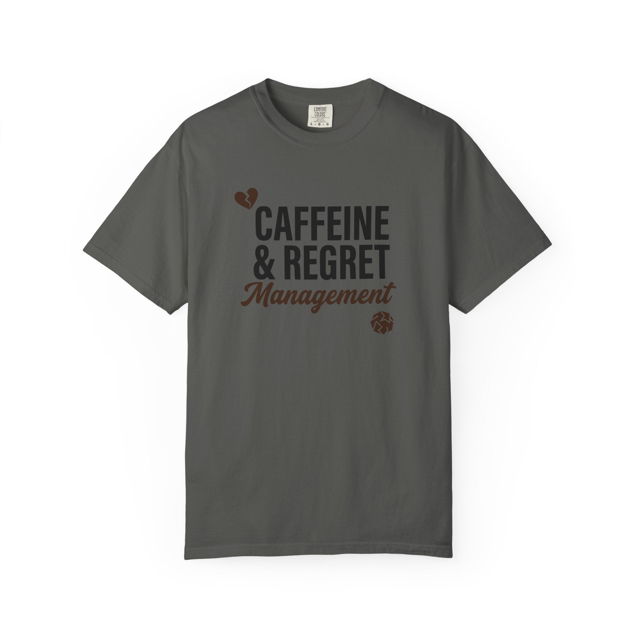 Caffeine & Regret Management T-Shirt | Vintage Garment-Dyed Relaxed Tee