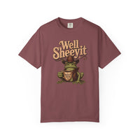 Well Sheeyit Frog T-Shirt — Funny Retro Frog with Coffee Graphic