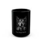 Personalized Armenian Gampr black ceramic coffee mug with custom dog name
