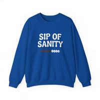 Sip Of Sanity Funny Coffee Sweatshirt | Gildan 18000 Unisex Fleece Crewneck