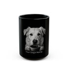 Personalized Maremma Sheepdog black ceramic coffee mug with custom dog name