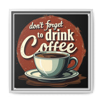 Brevity Brew Coffee Wall Art – 14x14 Framed Matte Canvas Kitchen Decor