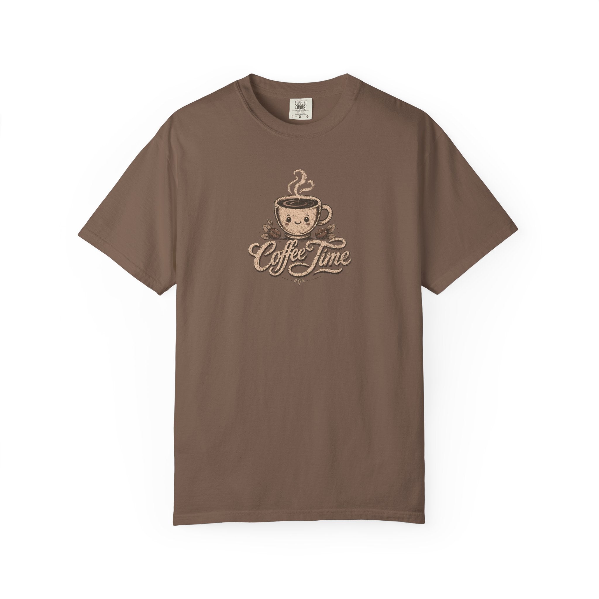 Vintage Coffee Time Heavyweight Cotton Graphic T-Shirt