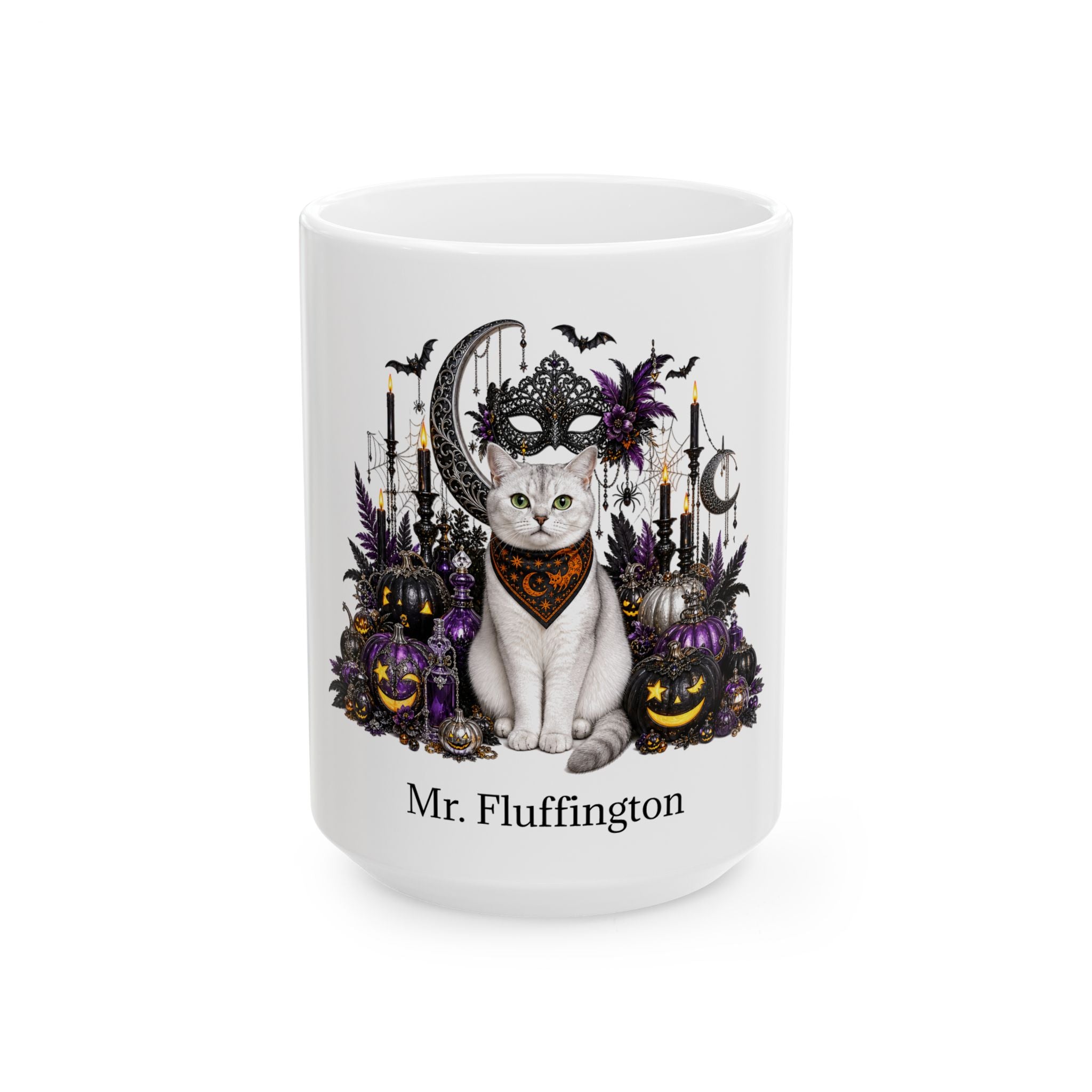Personalized Burmilla Cat Halloween Mug – Custom Name