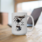 A white mug with a skeleton hand pouring coffee and the text "I Could Be Meaner".