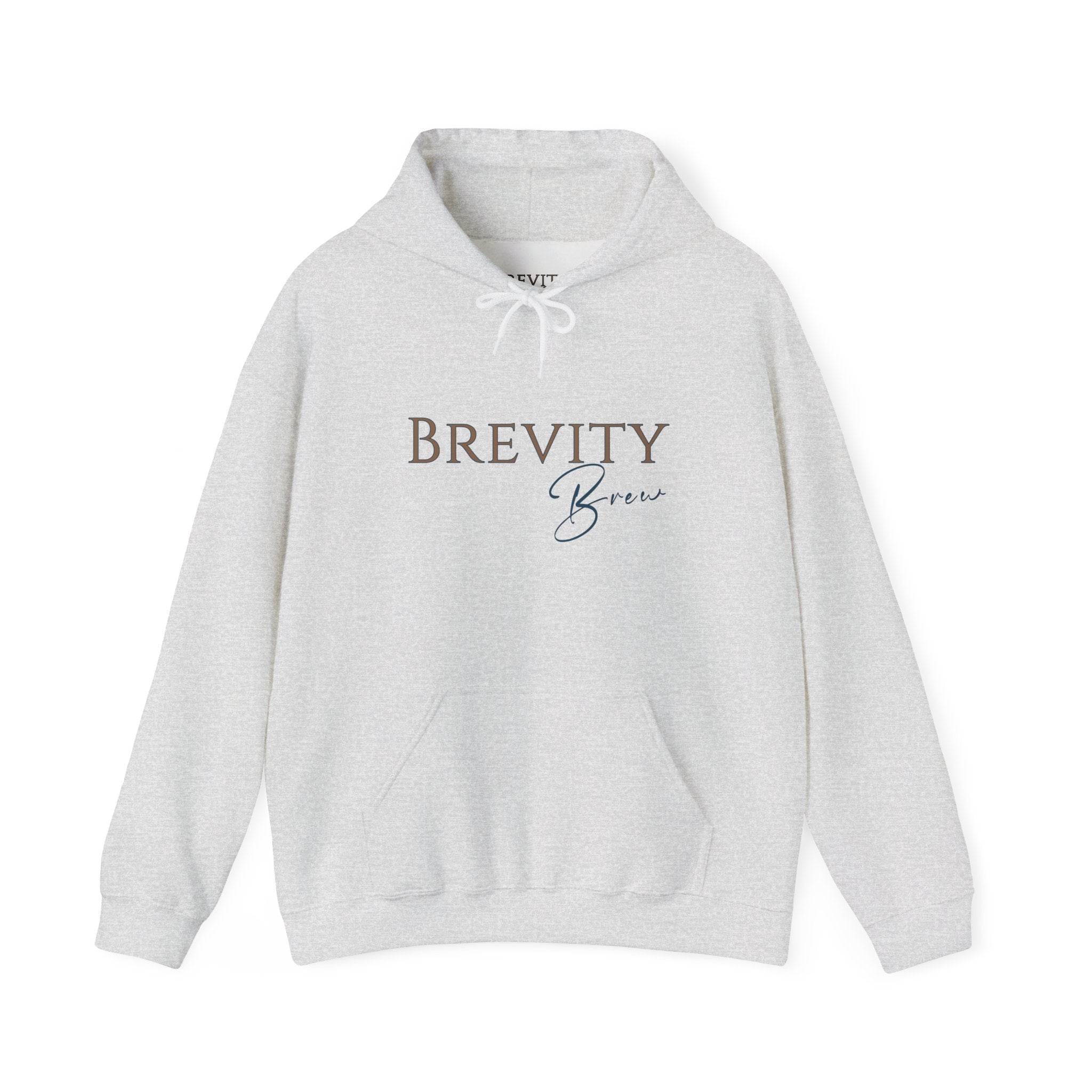 Minimalist Brevity Brew Hoodie - Aesthetic Script Logo Pullover - Cozy Unisex Oversized Sweatshirt