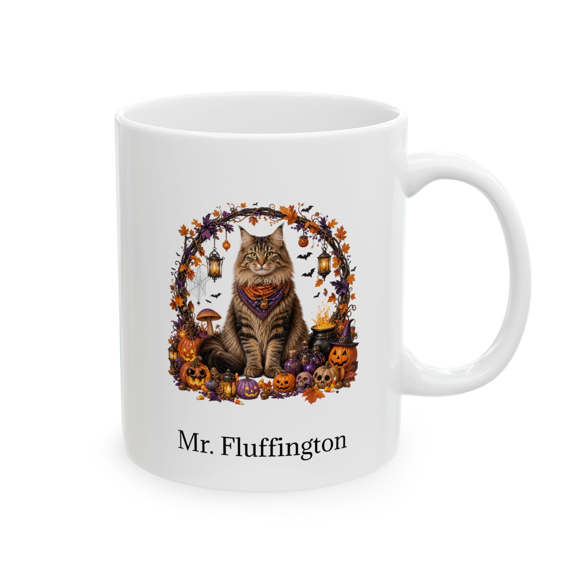Personalized Siberian Cat Halloween Mug – Custom Pet Name Gift