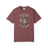 Coffee Frog T-Shirt — “If I Sip Once I’ll Sip Again” Retro Graphic Tee