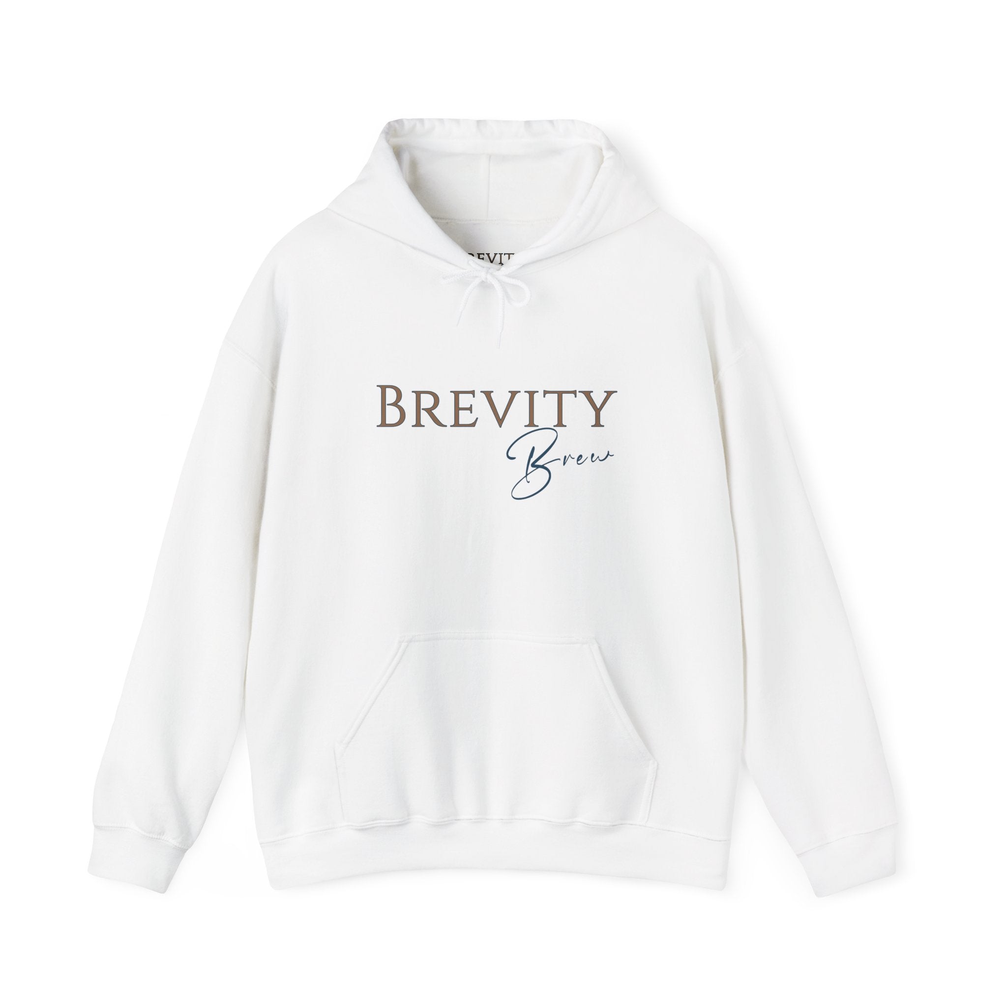 Minimalist Brevity Brew Hoodie - Aesthetic Script Logo Pullover - Cozy Unisex Oversized Sweatshirt