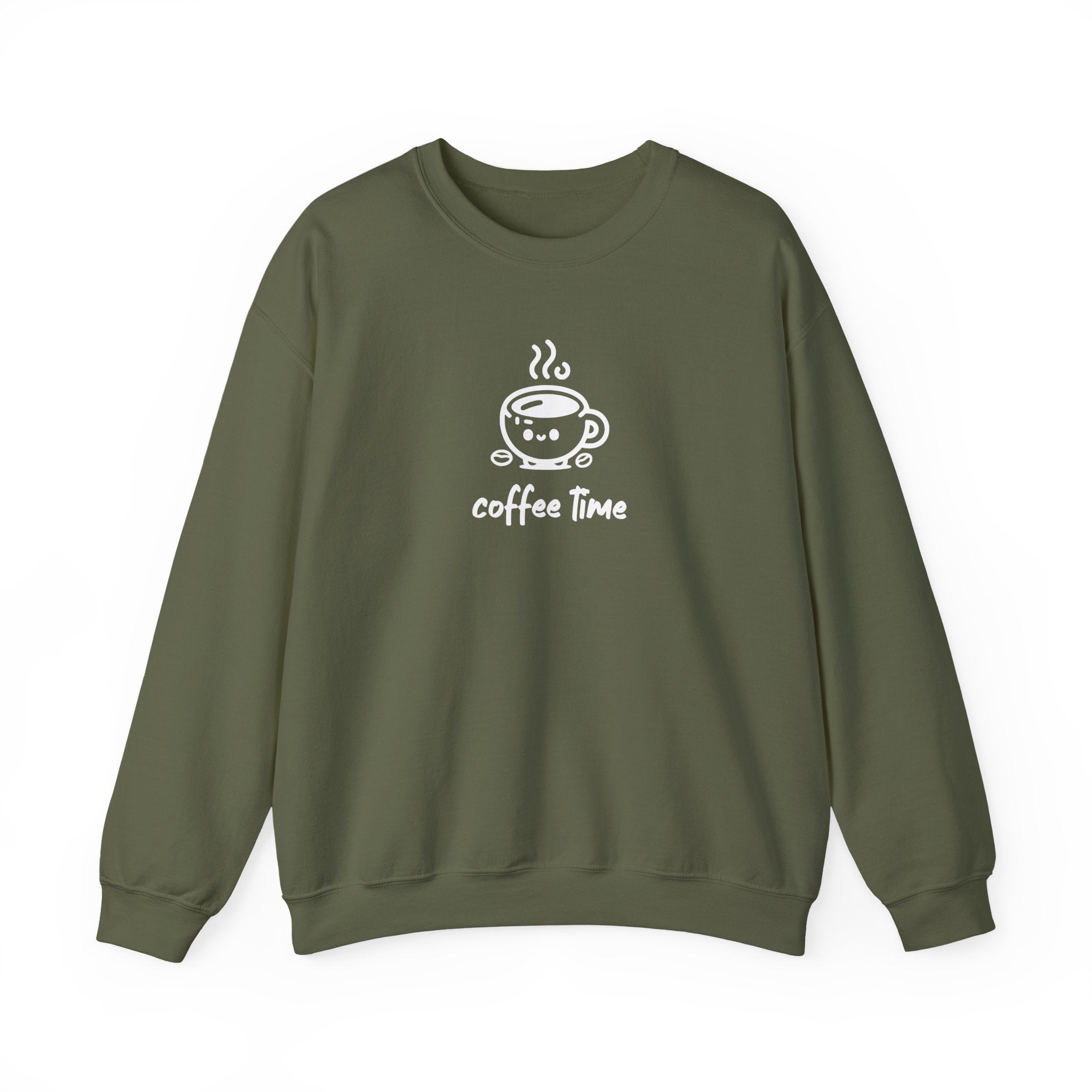 Brevity Brew Coffee Time Graphic Sweatshirt – Cozy Unisex Crewneck