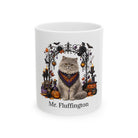 Personalized Selkirk Rex cat ceramic coffee mug with Halloween artwork and custom name — image 2