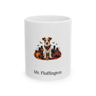 Personalized Jack Russell Terrier dog Halloween mug, 15oz white ceramic, with custom pet name on front