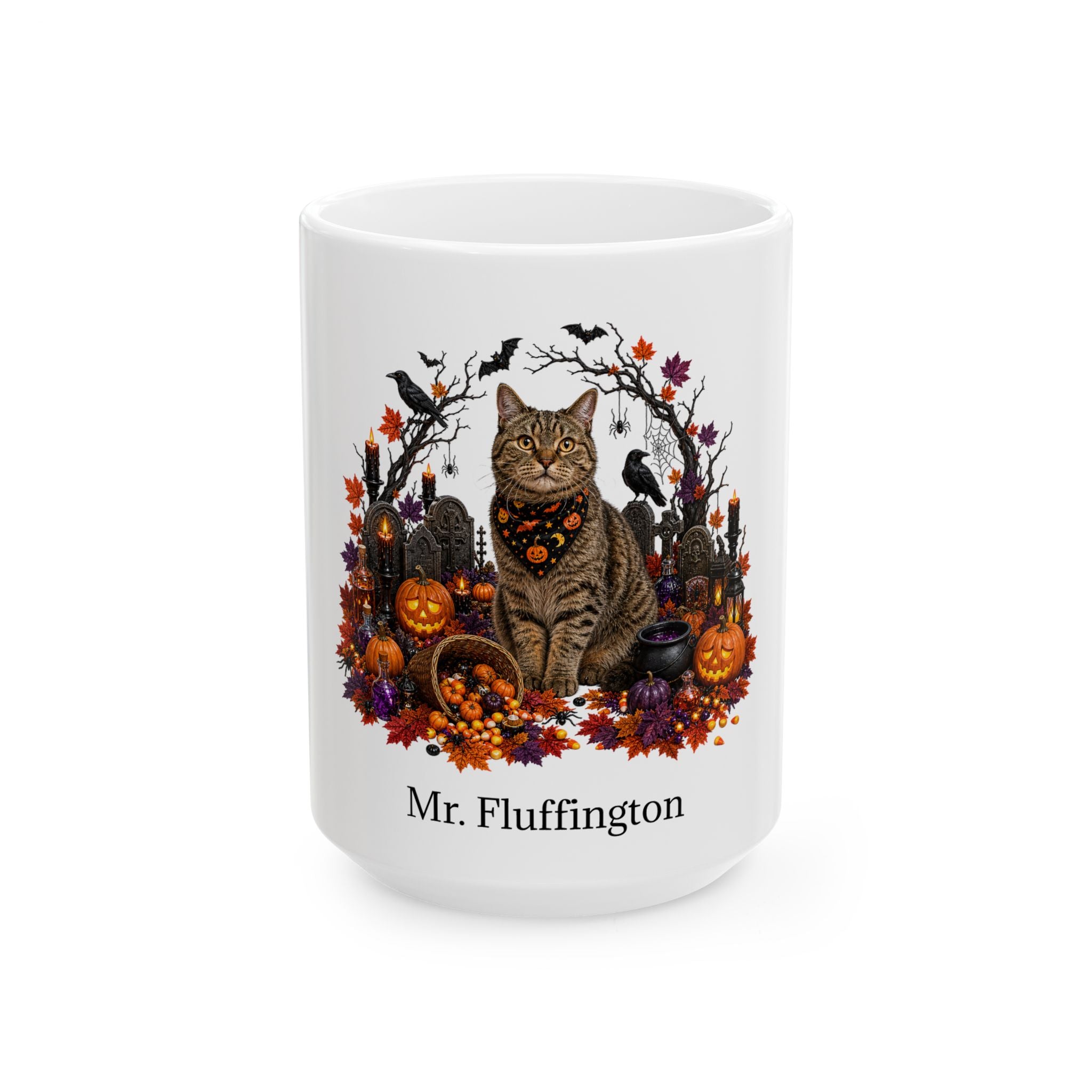 Personalized American Wirehair Cat Halloween Mug – Custom Name
