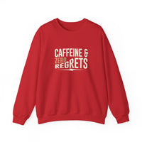 Caffeine & Zero Regrets Funny Coffee Sweatshirt | Gildan 18000 Crewneck