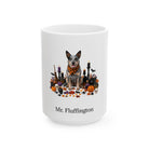 Personalized Australian Cattle Dog Halloween mug, 11oz white ceramic, with custom pet name on front