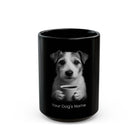Personalized Parson Russell Terrier black ceramic coffee mug with custom dog name