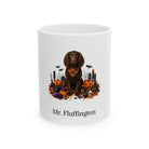 Personalized American Water Spaniel dog Halloween mug, 15oz white ceramic, with custom pet name on front