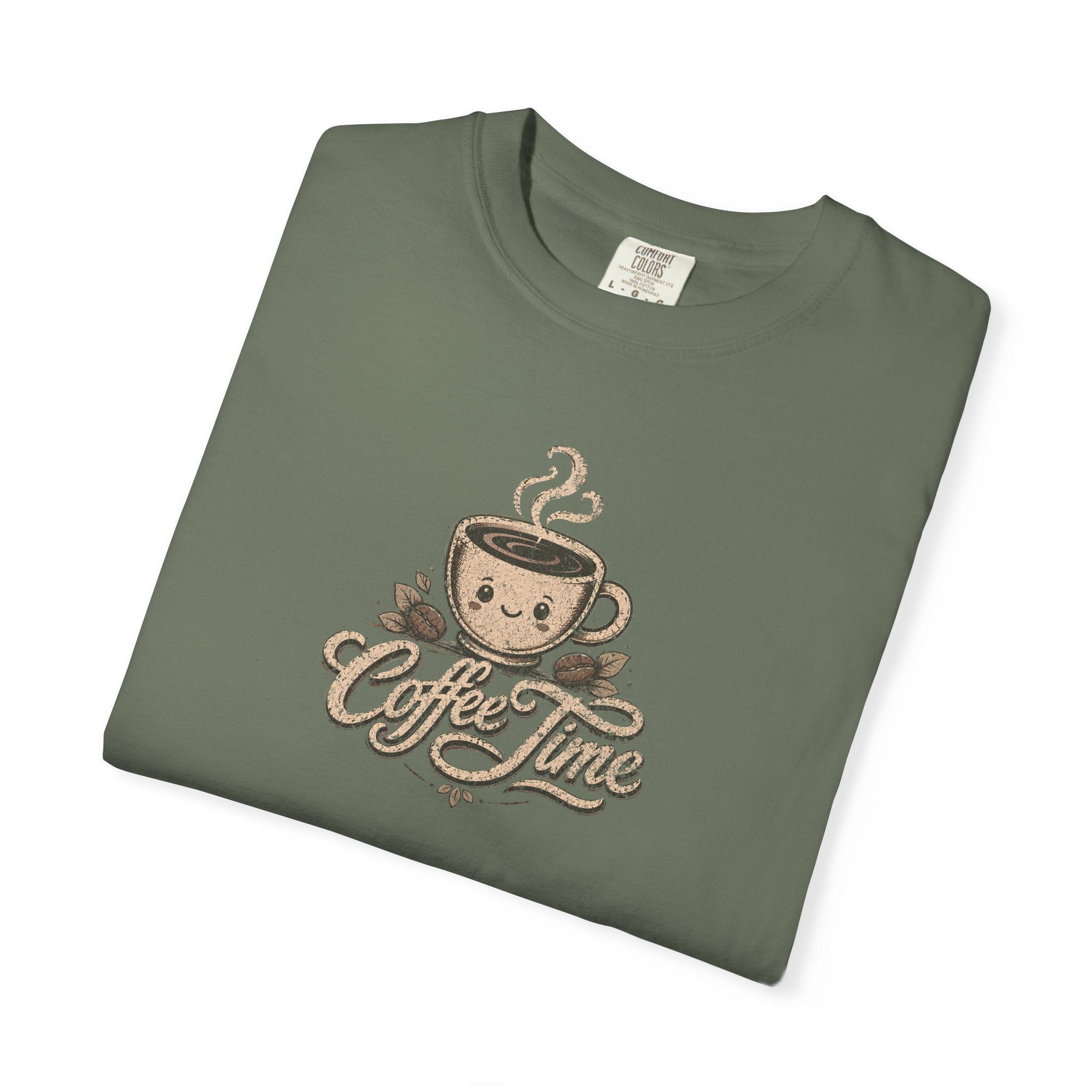 Vintage Coffee Time Heavyweight Cotton Graphic T-Shirt
