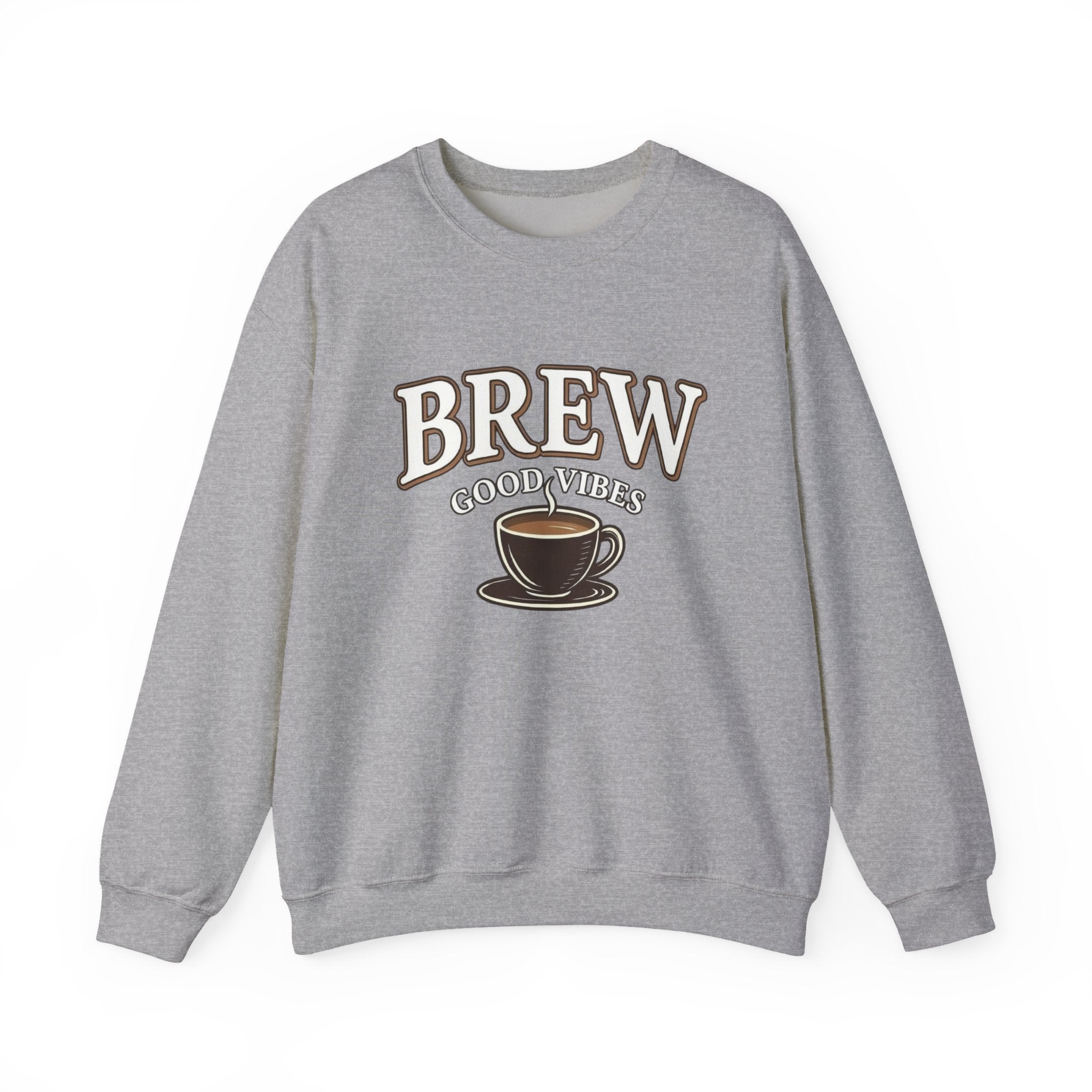 Brew Good Vibes Coffee Sweatshirt – Vintage Unisex Cotton Blend Crewneck