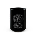 Personalized Irish Setter black ceramic coffee mug with custom dog name
