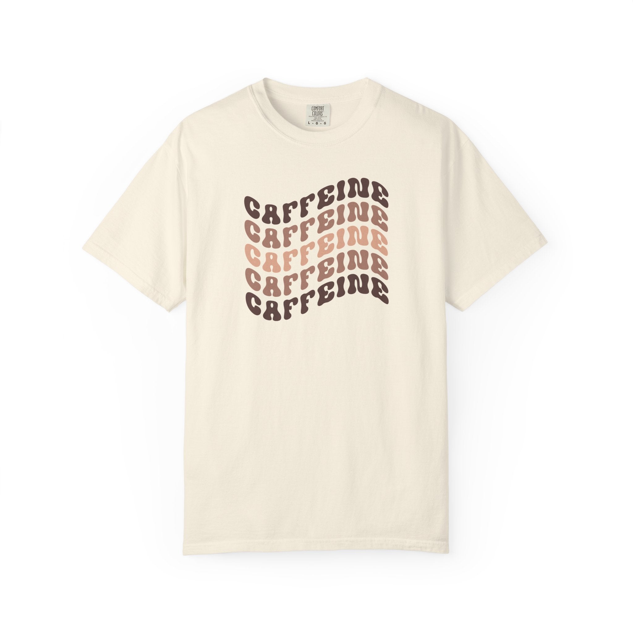 Caffeine Wave T-Shirt | Retro Caffeine Wave T-Shirt | Comfort Colors 1717 | Wavy Text Coffee Lover Gift
