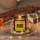 Funny Size Matters Candle | Measuring Tape Gag Gift for Him | Humorous Scented Soy Candle