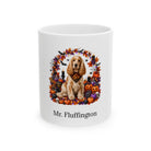 Personalized English Cocker Spaniel dog Halloween mug, 15oz white ceramic, with custom pet name on front