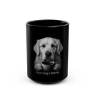 Personalized Kuvasz black ceramic coffee mug with custom dog name
