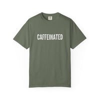 Caffeinated T-Shirt | Comfort Colors 1717 | Minimalist Coffee Box Logo Tee