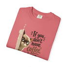 Cat Peeking Coffee Tee — “If You Don’t Have Coffee, Keep Walking” T-Shirt