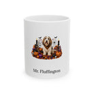 Personalized Petit Basset Griffon Vendeen dog Halloween mug, 15oz white ceramic, with custom pet name on front