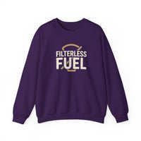 Filterless Fuel Funny Coffee Sweatshirt – Retro Unisex Fleece Crewneck