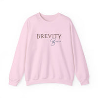 Brevity Brew Crewneck Sweatshirt – Minimal White Embroidered Pullover