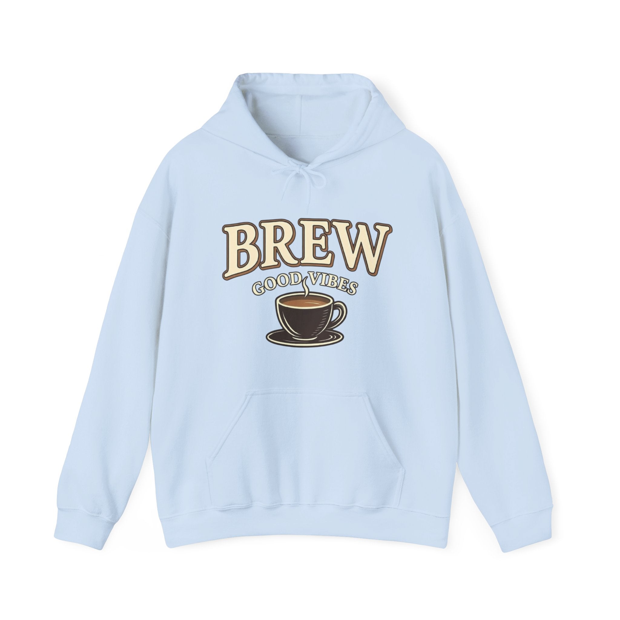 Brew Good Vibes Hoodie | Vintage Cafe Style Pullover | Cozy Coffee Aesthetic Sweatshirt | Retro Barista Gift
