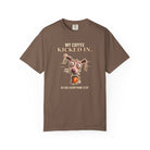 Coffee Kicked In - Dark Color T-Shirt - Funny Dog Coffee Shirt
