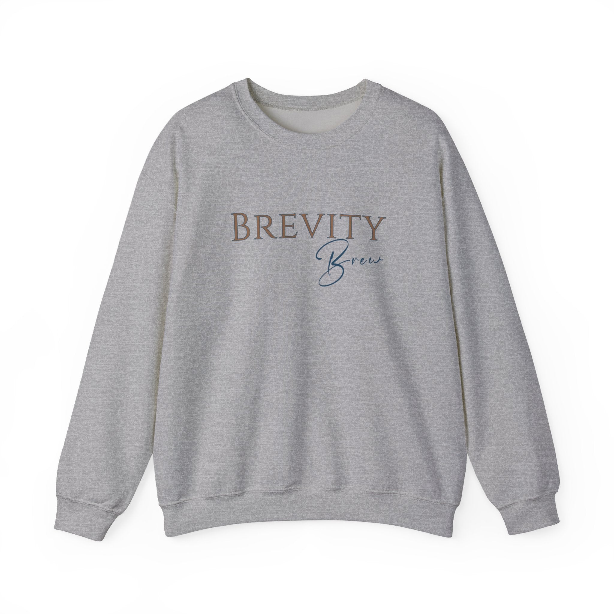 Brevity Brew Crewneck Sweatshirt – Minimal White Embroidered Pullover