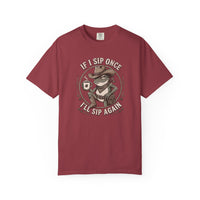 Coffee Frog T-Shirt — “If I Sip Once I’ll Sip Again” Retro Graphic Tee