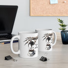 A white ceramic mug with a skeleton hand pouring coffee and the text "I Could Be Meaner".