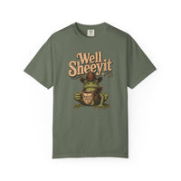 Well Sheeyit Frog T-Shirt — Funny Retro Frog with Coffee Graphic
